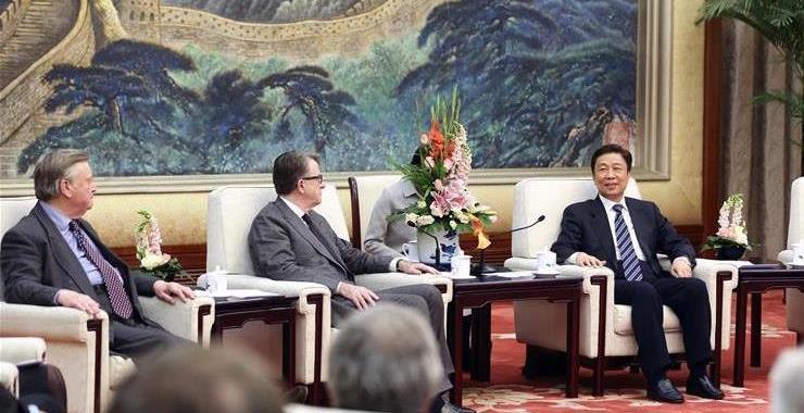 2015 8th UK-China Leadership Forum: Lord Mandelson and Rt Hon Kenneth Clarke MP meeting Vice President Li Yuanchao in Beijing